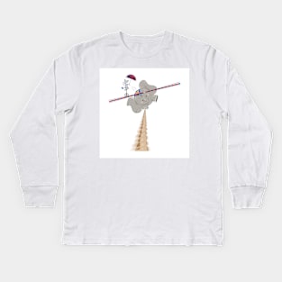 Elephant on the tightrope Kids Long Sleeve T-Shirt